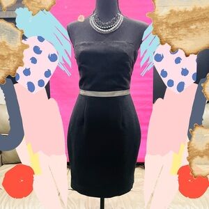 BCBGENERATION Faux Suede Strapless Sheath Black Party Dress Size 2